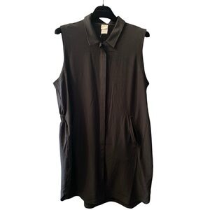 Lole Olivie Black Collared Sleeveless Shirt Dress Size XL NWOT